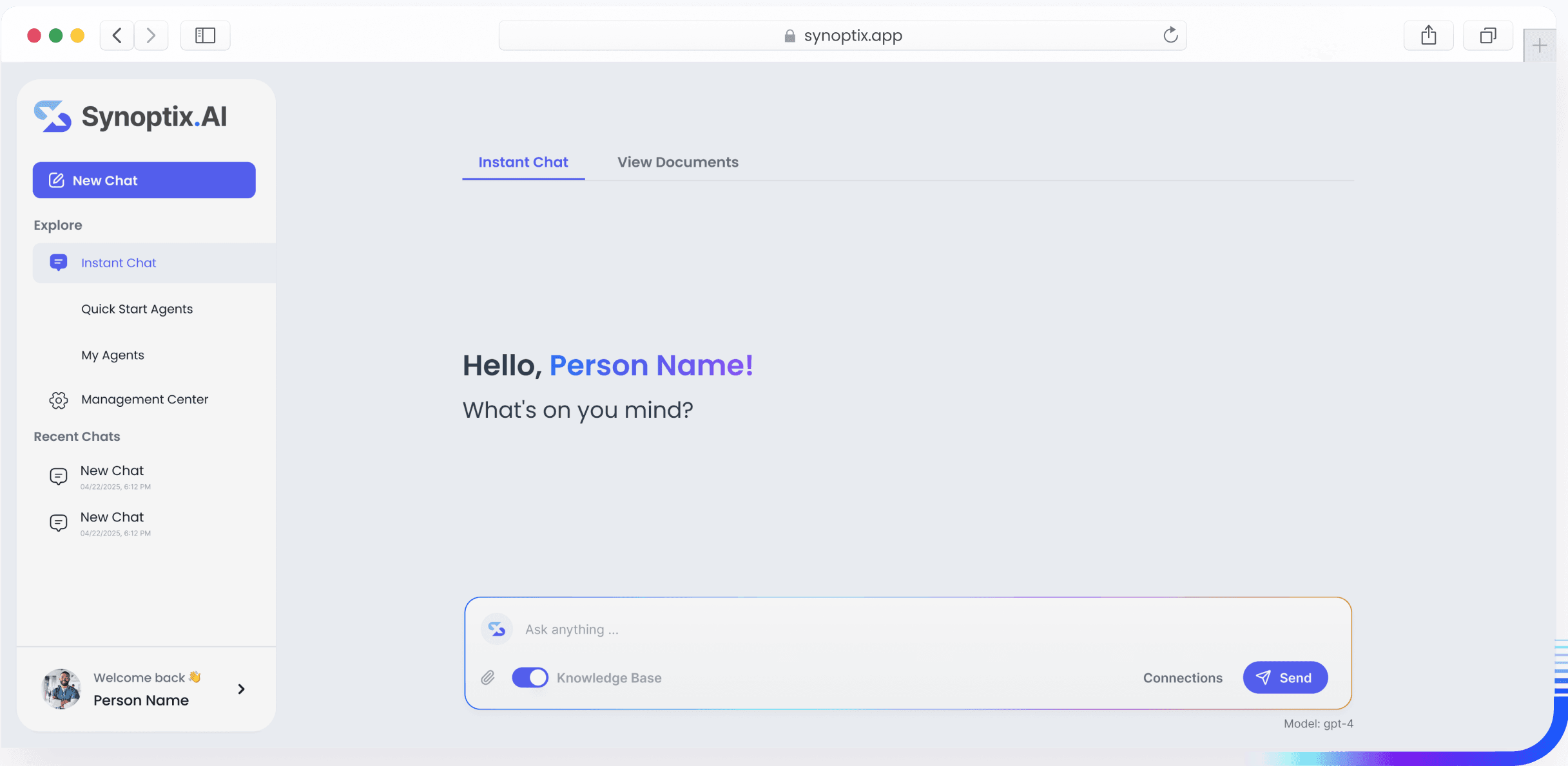 Synoptix AI Search Interface