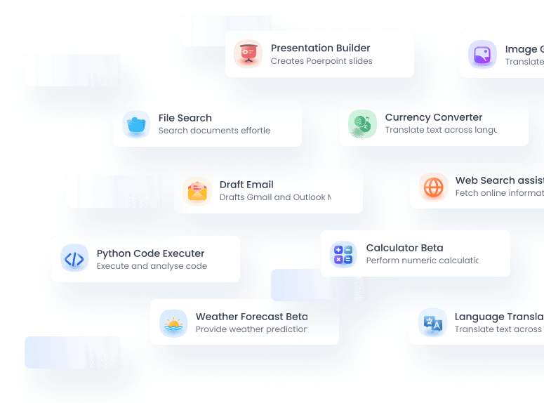 Productivity tools interface
