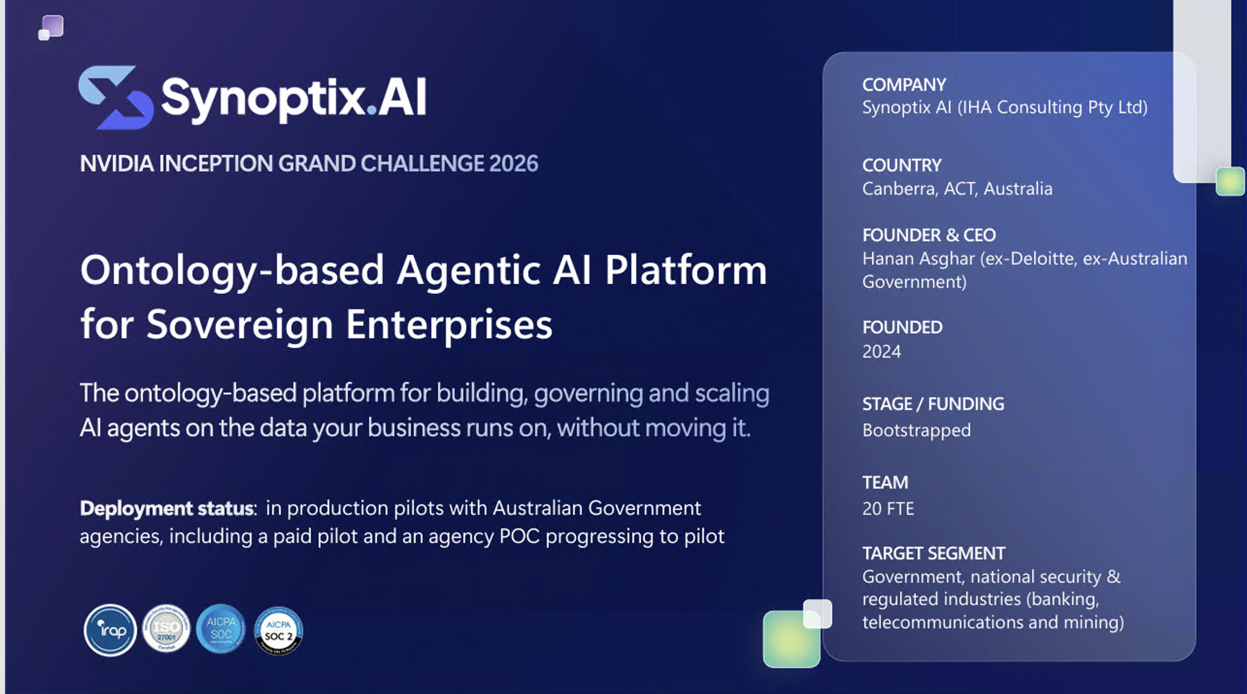SYNOTIX AI - NVIDIA INCEPTION GRAND CHALLENGE 2026